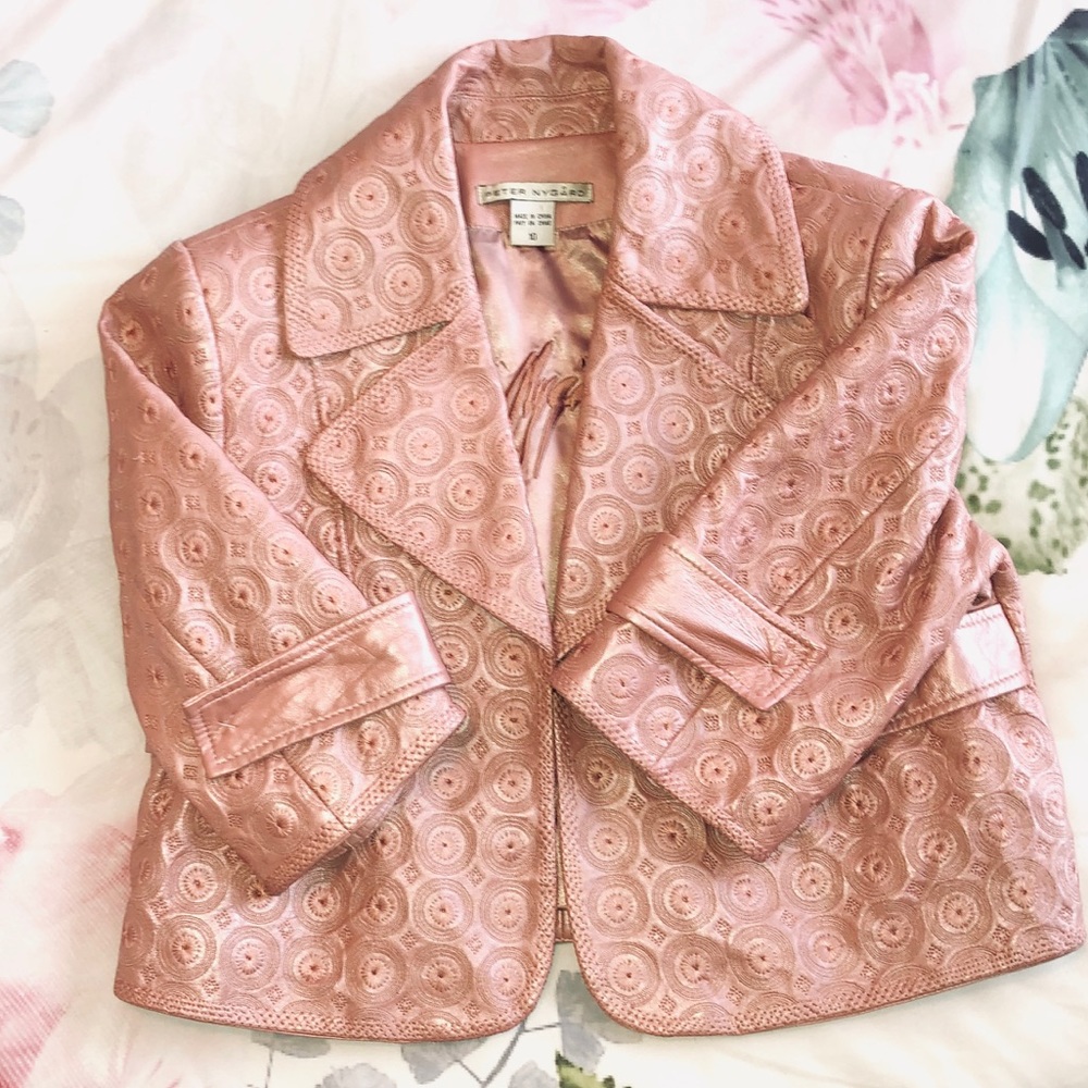 Leather Ice Pink/Rose Cropped Jacket